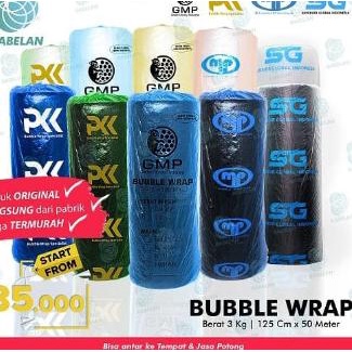 

Bubble buble Wrap Mulia Pack GMP PKK 2,4 kg roll 125 cm x 50 meter - SIP, Bening