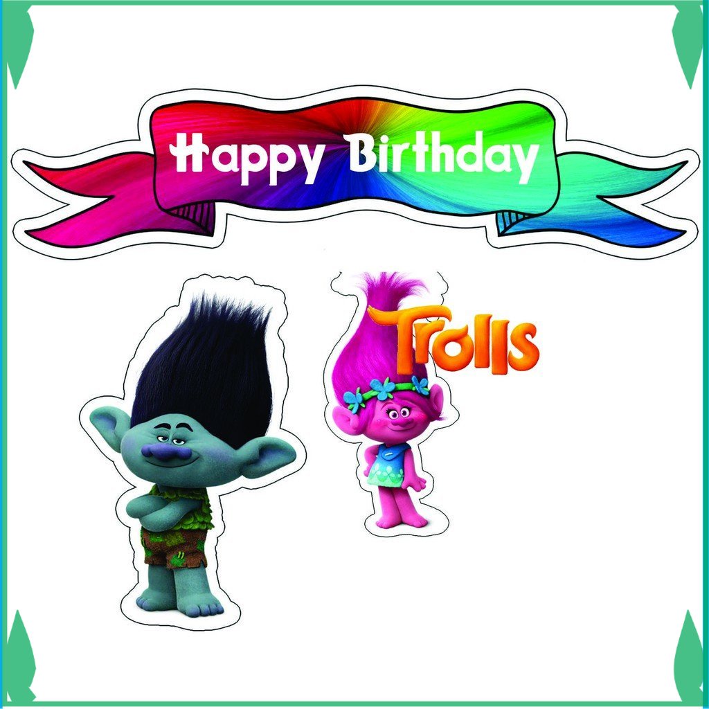 

TOPER KUE TOPPER CAKE ULANG TAHUN / HIASAN KUE TROLLS FADHILSOUVENIR