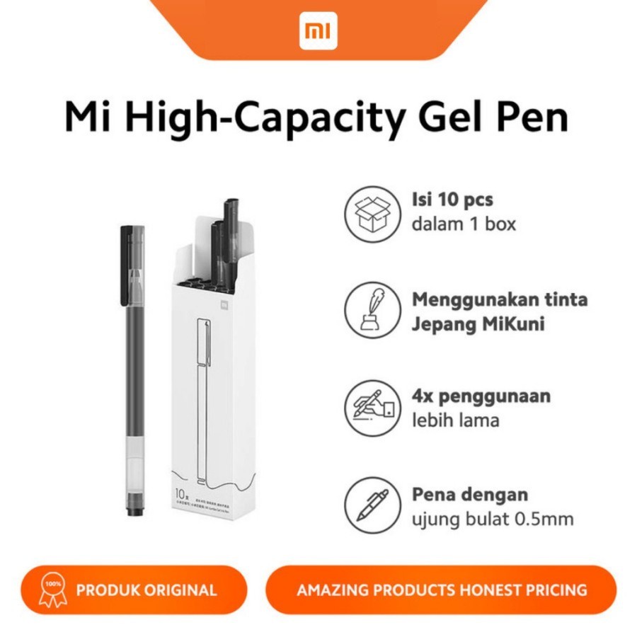 

XIAOMI PEN Mijia Mi Jumbo Gel Ink Pen 0.5mm Black Tinta Jepang