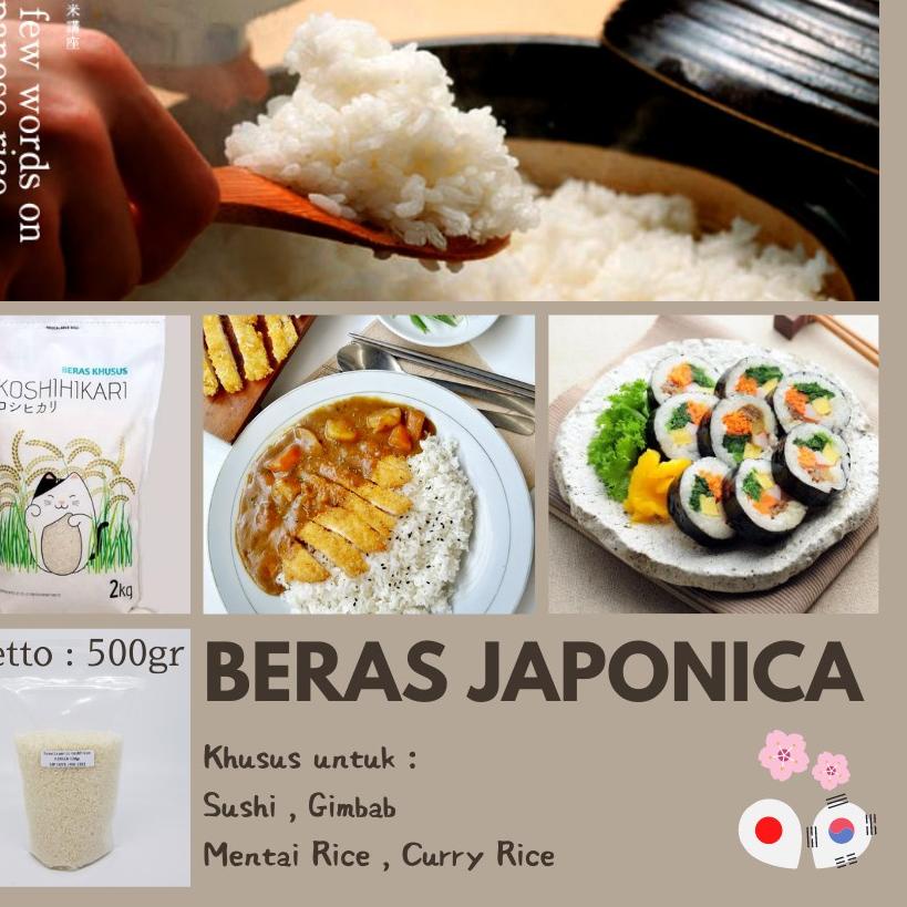 

➻ Beras Sushi Jepang Japonica Rice Gimbab Mentai Pulen Punel 500gr Koshihikari Okiniiri ひ