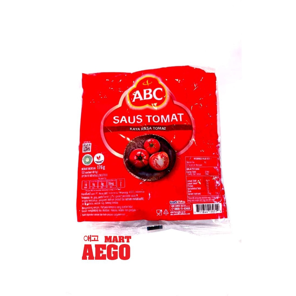 

ABC saus tomat 176gr isi 22 sachet