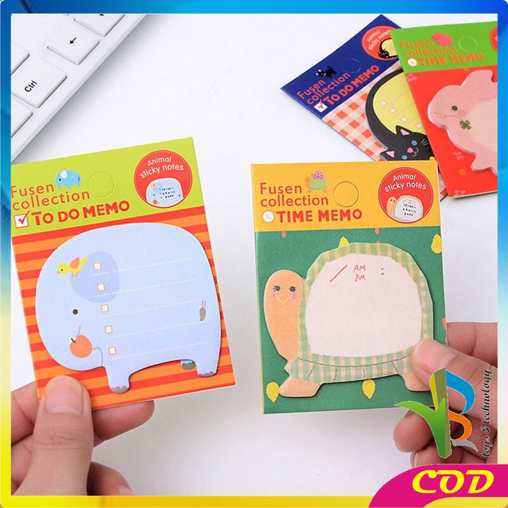 RB-A3 Sticky Notes Motif Binatang Tempelan Kertas Catatan Memo Note Karakter Animal Lucu Unik