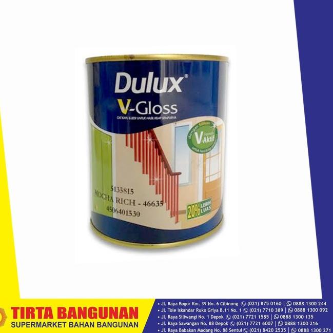 DULUX V-GLOSS CAT KAYU BESI 1 LITER WHITE / BLACK DOFF - PUTIH DOFF
