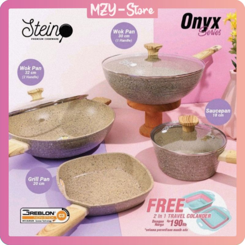 Steincookware Paket Onyx Stein Steincookware Set Onyx Series Paket Wajan Onyx Complete Steincookware (Pilih Bonus)