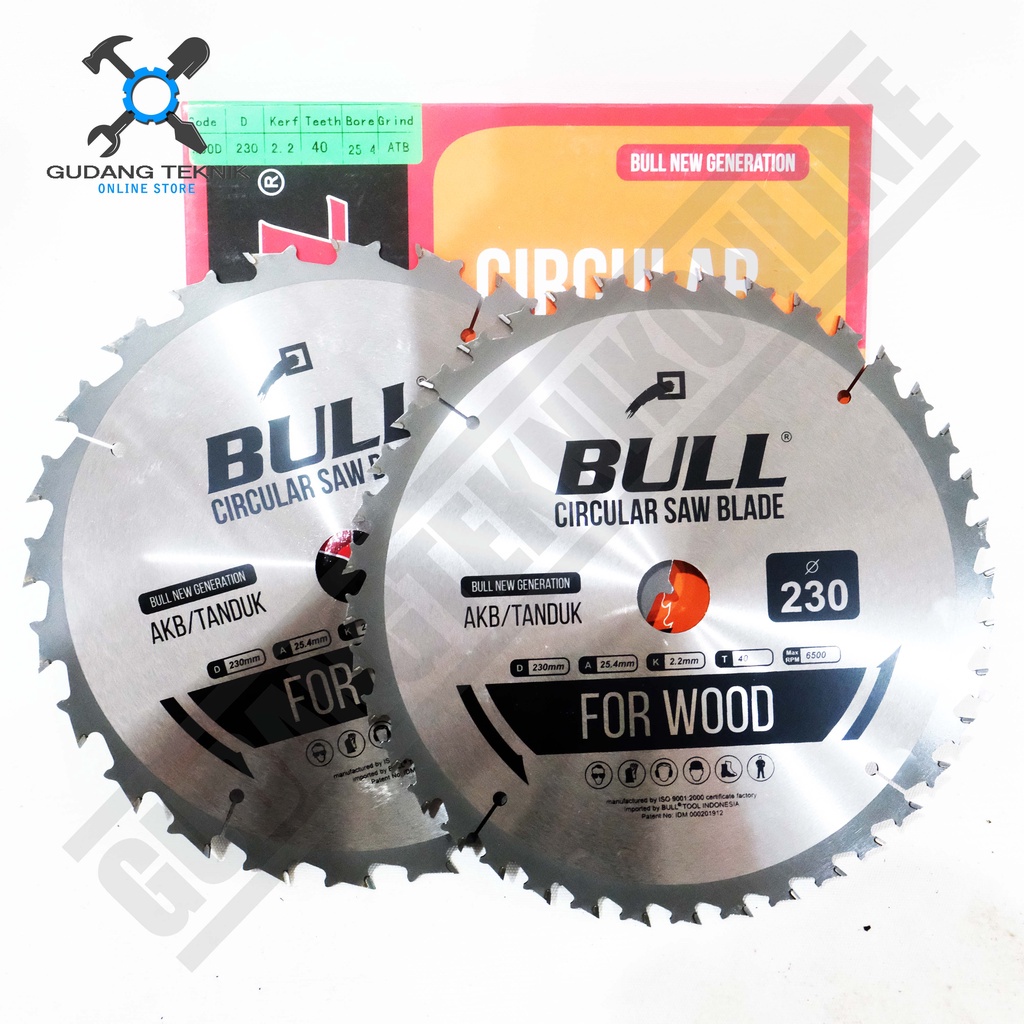 Mata Pisau Kayu Circular Saw 9&quot; 230mm 24T 40T TANDUK BULL / Mata Gergaji Circle 9 Inch 24T 40T Circular Saw Blade TANDUK BULL