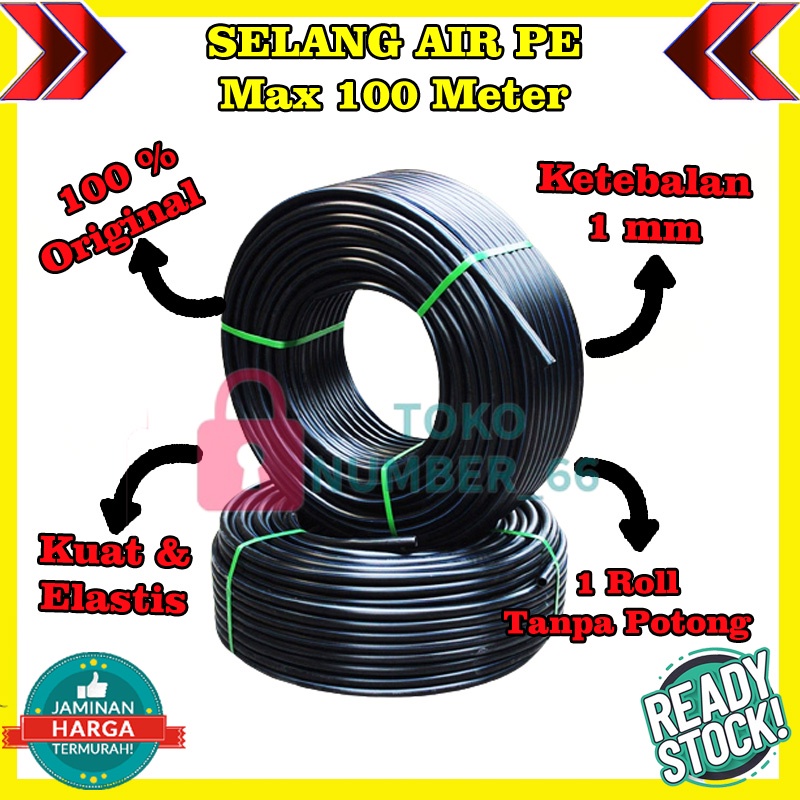 PROMO Selang Air PE 11 7 mm Hidroponik 1 Rol Permeter Selang Irigasi Sprayer Ferigasi Drip Air