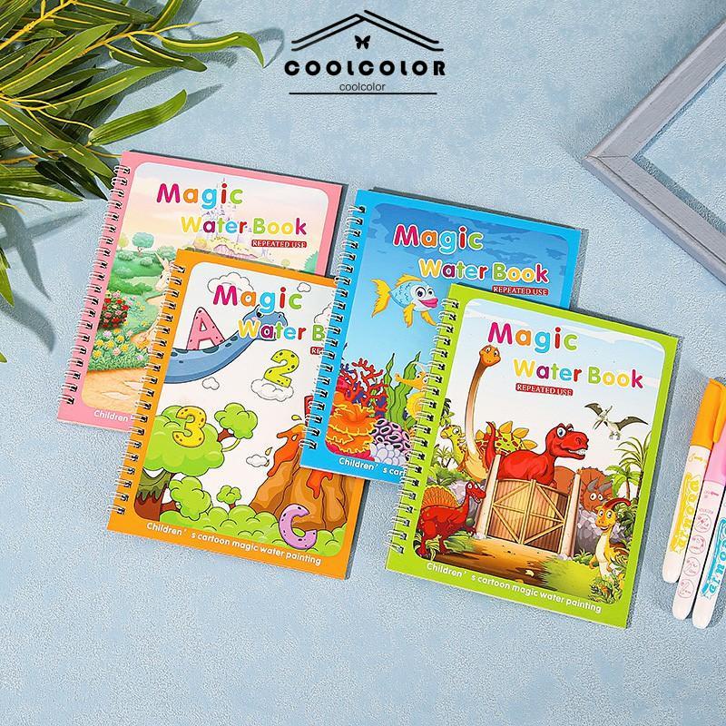 COD❤️Buku Lukisan Air Bahasa Asing Versi Bahasa Inggris Buku Ajaib Papan Gambar Anak yang Dapat Digunakan Kembali- cl