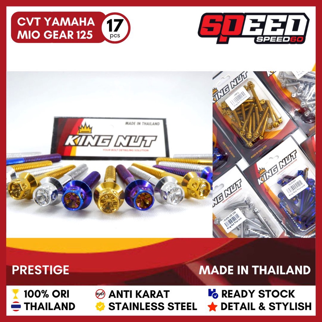 Baut CVT Yamaha Mio Gear 125 Baut Probolt Thailand Stainless King Nut