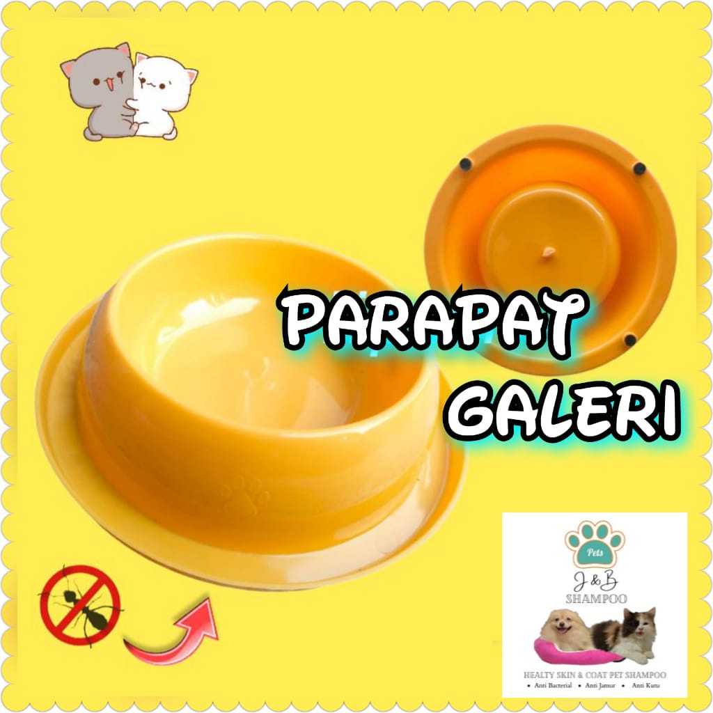 Pet Bowl - Tempat Makan Kucing - Anjing - Anti Semut &amp; Anti Selip New Version Motif Paw Timbul