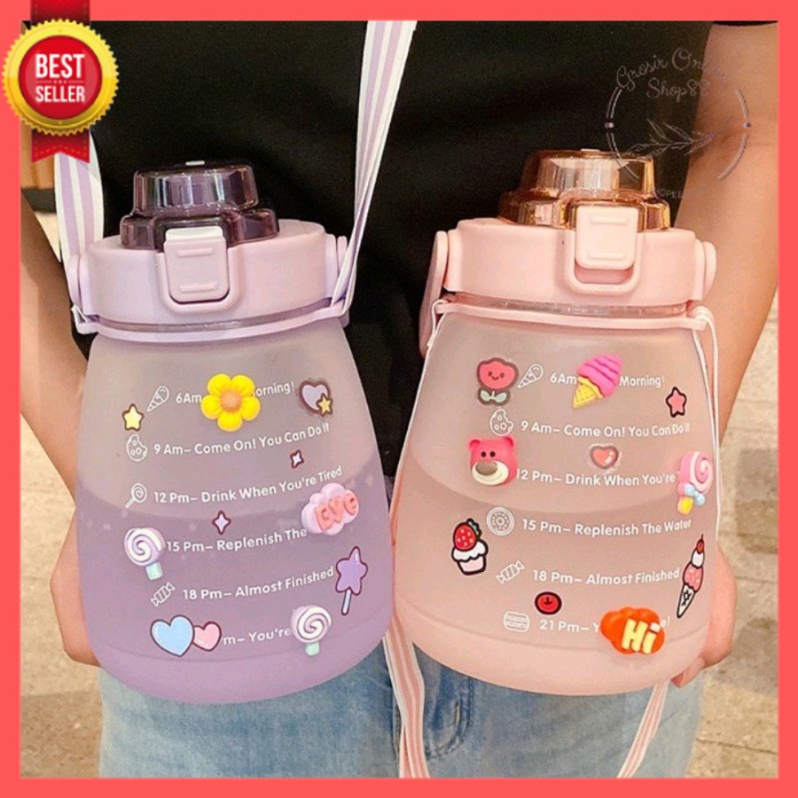 [GOS] - E104- Botol Motivasi lucu 1.4L  / Botol Minum Penanda Waktu 1400ml / Botol Viral Lucu 1.4L