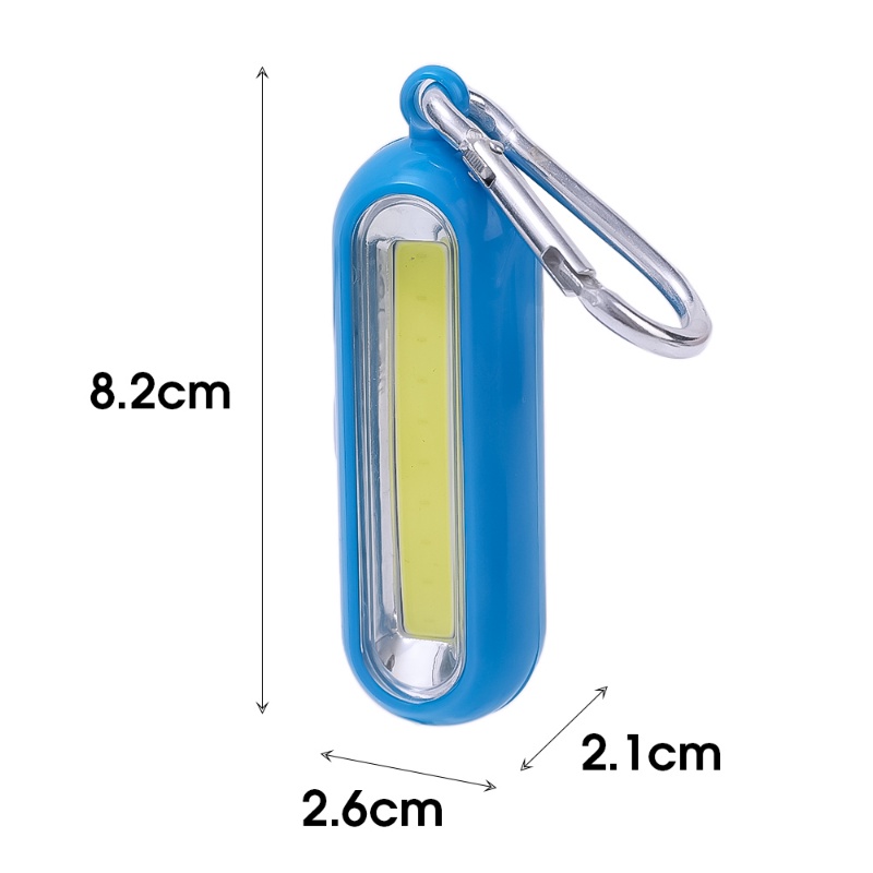 1pc Senter COB Mini Portable Multifungsi Bahan Plastik ABS Dengan Gantungan Kunci Untuk Camping