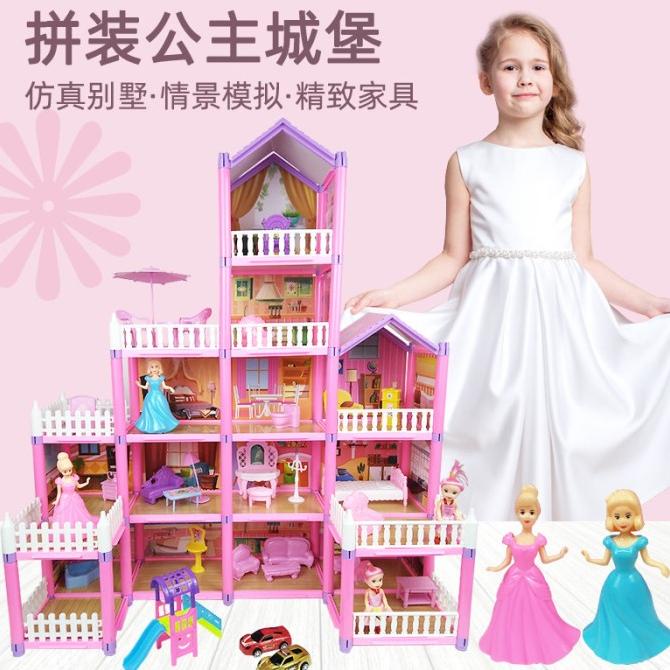 Mainan Rumah Barbie Besar Anak - Play House 4 Tingkat Lengkap Boneka stock ada