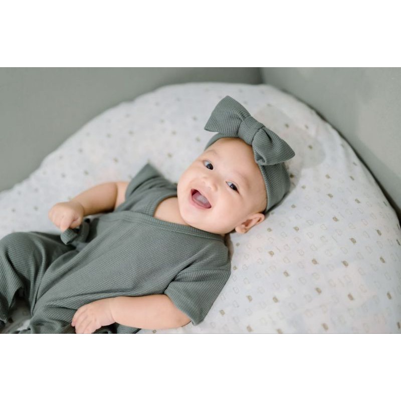 [12.12 SALE] Mioubaby Kimono Basic Free Headband / kimono bayi / jumper bayi / jumpsuit bayi / hadiah lahiran / baju anak perempuan / kimono anak / waffle knit / baju anak / jumper anak / jumper bayi / jumpsuit bayi