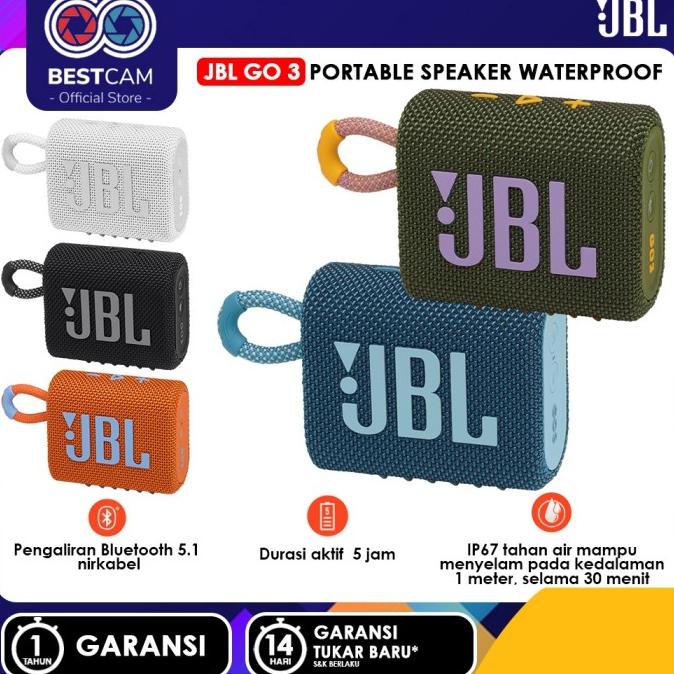JBL GO 3 PORTABLE SPEAKER BLUETOOTH WATERPROOF DUSTPROOF GO3 ORI EE6464F