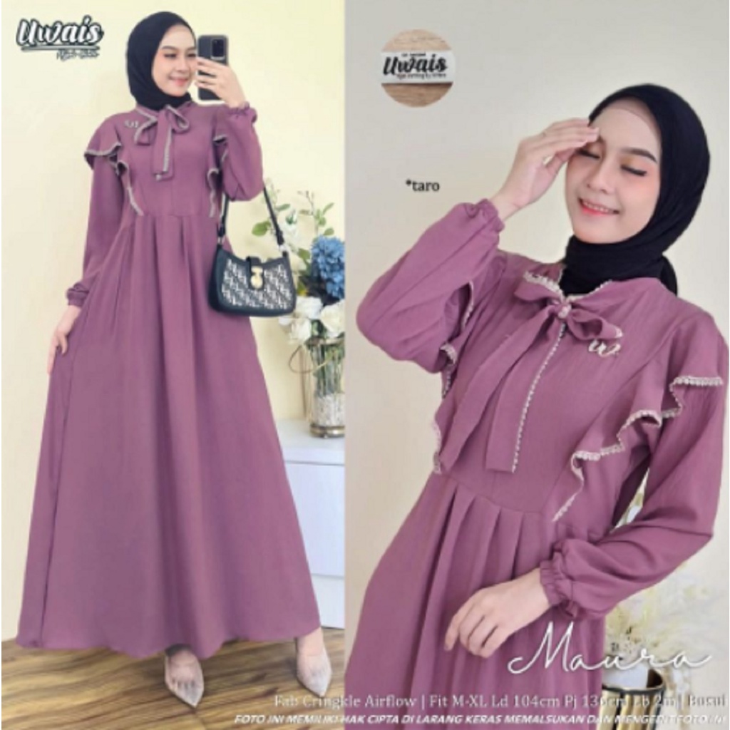 LARASATI DRESS AKSEN   RENDA DAILY BUSUI DRESS CRINCLE AIRFLOW  PREMIUM BISA COD