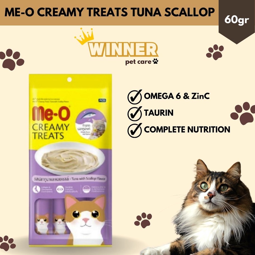 Meo Creamy Treats Cat Snack Tuna Scallop 60gr