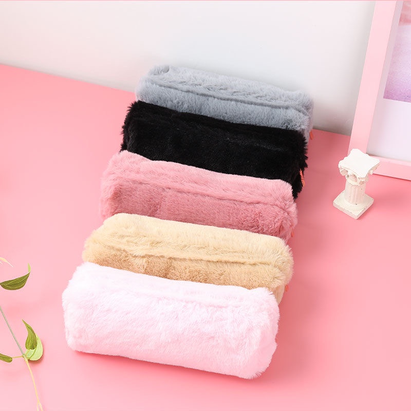 

Cute Fashion Plush Zipper Pencil Bag School Office Supplies Stationery Pouch Purse Storage Pen Organ
