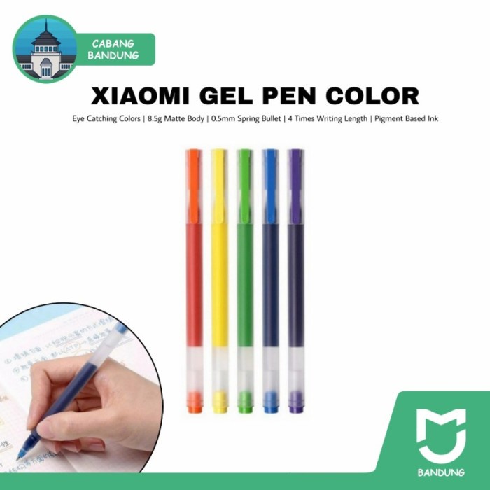 

{{{{}}] Gel Ink Pen 5 Colors Pena Pulpen Warna