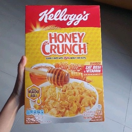 

Kelloggs honey Corn flakes honey crunch with nuts sereal madu THAILAND cereal kellogg's 360gr