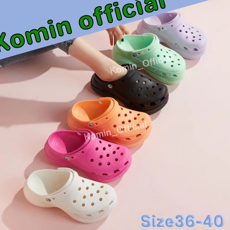 Komin Sandal Fuji Wanita Wedges Sandal Baim Tebal Kekinian Anti Air Sendal Clog Eva Terbaru Sandal Kodok Import Sandal Cewek Slip On