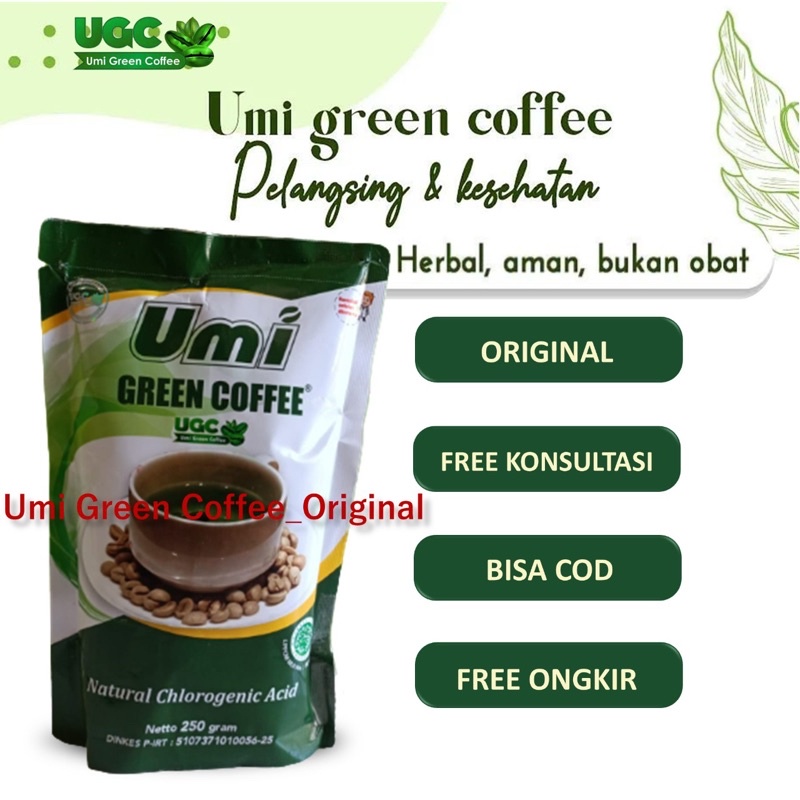 UMI GREEN COFFEE ORIGINAL 100% ASLI PELANGSING KESEHATAN, UGC KOPI DIET SEHAT