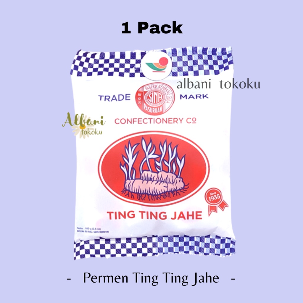 

Permen Ting Ting Jahe Kemasan 100 gr - Ting Ting SIN A - isi 25 Pcs - Permen Jahe - Ting Ting - Permen Pelega Tenggorokan