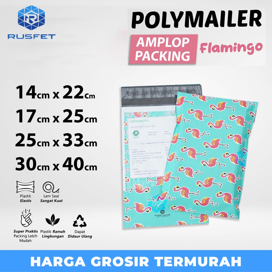 

Amplop Plastik Packing Polymailer Flamingo Motif Polimailer Satuan
