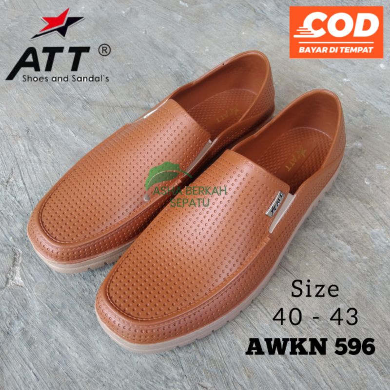 Sepatu Karet Pria Anti Air l Sepatu Kerja Pantofel Slip On ATT AWKN 596 UK 40-43