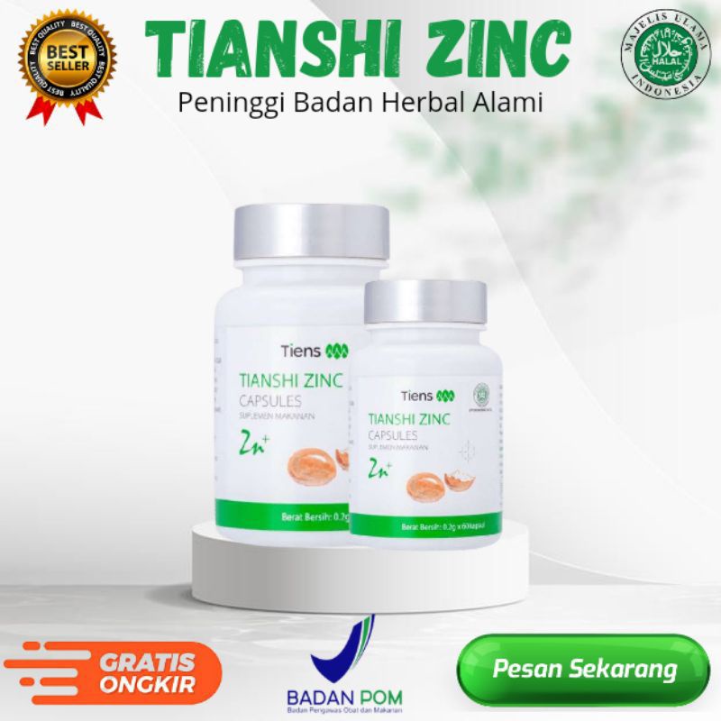 Jual Peninggi Badan Zinc Kapsul Tiens Variasi Paket 1 Botol Isi 60