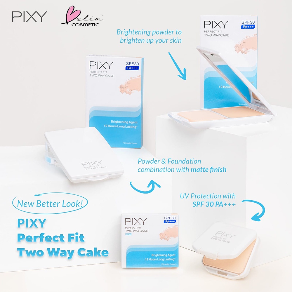 ❤ BELIA ❤ PIXY Perfect FIT TWC Refill 12.2g | bedak padat two way cake UV Whitening