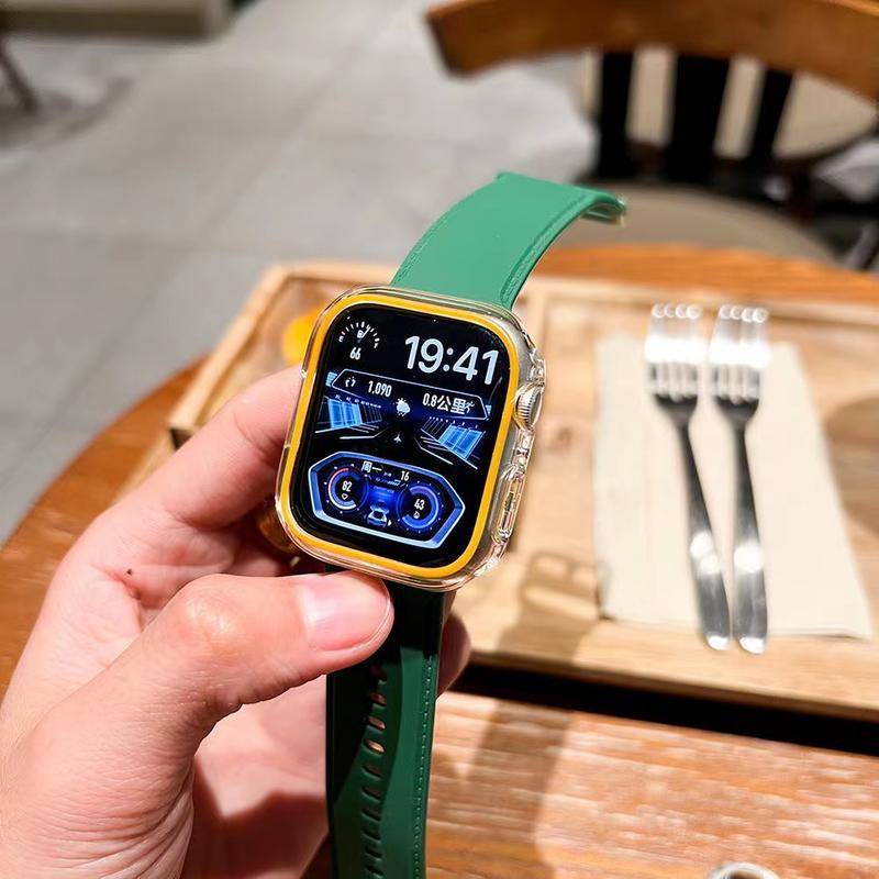 Case Pelindung Layar Luminous Untuk Apple Watch Seri 8 7 6 5 4 3 2 1 SE SE2 bumper 45mm 41mm 44mm 40mm 42mm 38mm