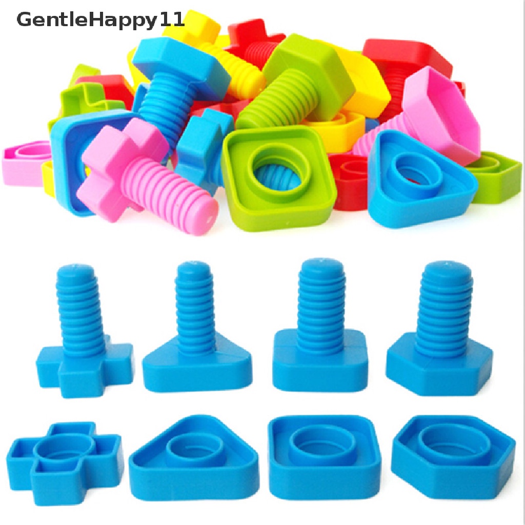 Gentlehappy 1set Sekrup Blok Bangunan Insert Blocks Bentuk Mur Mainan Hadiah Edukasi Anak id