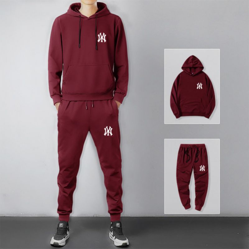 STELAN ( NYNY ) STELAN PRIA DEWASA 1 SET SWEATER HODDIE + CELANA PANJANG JOGGER MODEL TERBARU