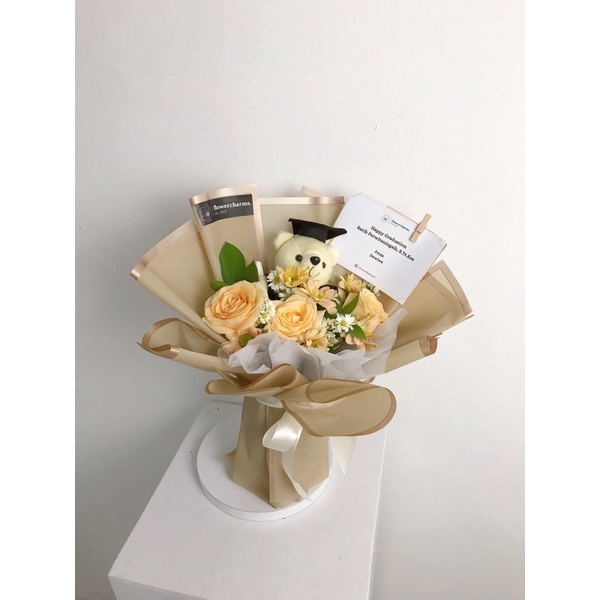 FRESH FLOWER BOUQUET| BUKET BONEKA | BUKET BUNGA MAWAR SEGAR BONEKA WISUDA | BUNGA SEGAR BOUQUET | B