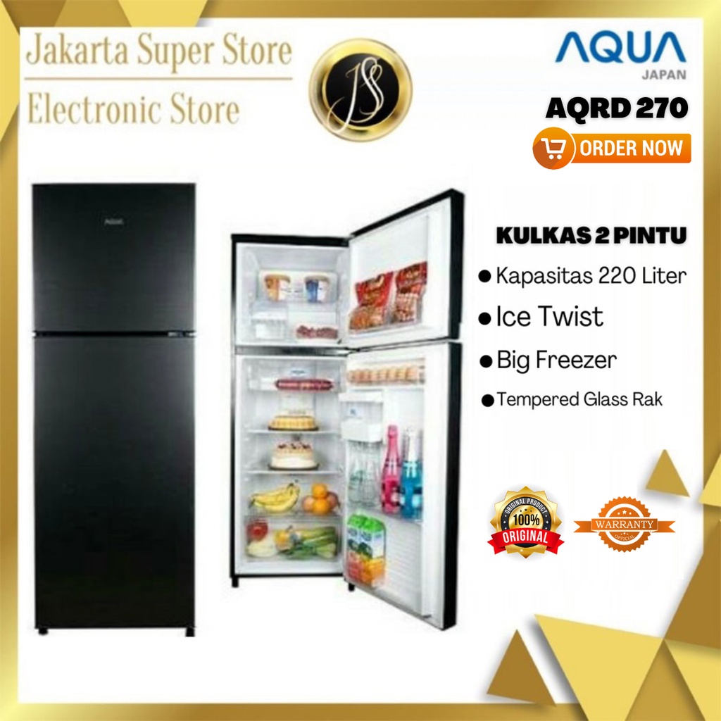 KULKAS 2 PINTU AQUA AQRD 270 NO FROST