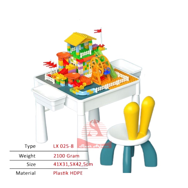 Meja Belajar Anak Set Multifungsi/ Meja Lego/ Meja Bermain/ Meja Serbaguna