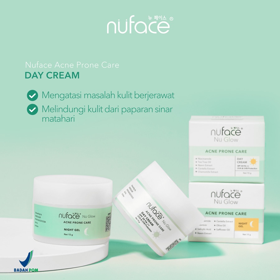 ★ BB ★ Nuface Nu Glow Brighthen &amp; Supple Skin - Hydralock &amp; Youthful - Acne Prone Care Day Cream - Night Cream - Night Gel