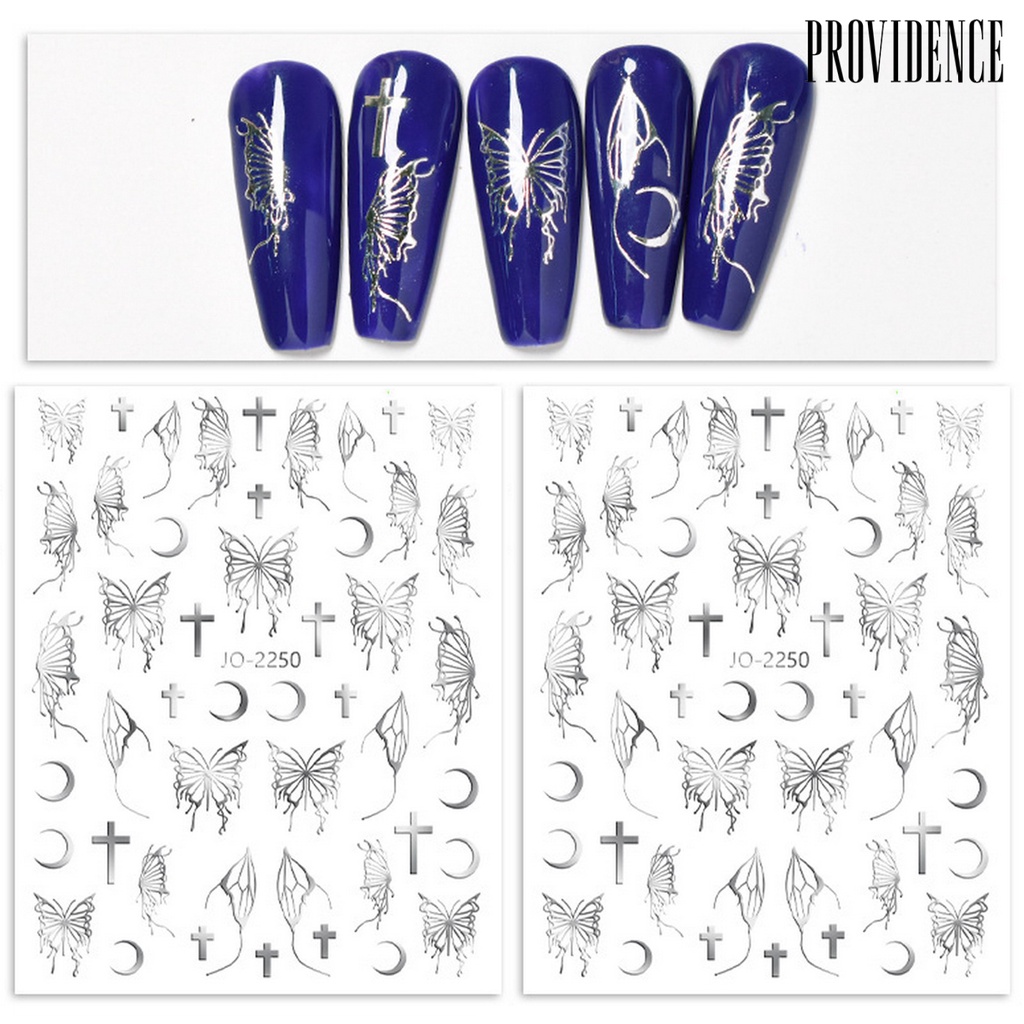 Providence 3Pcs / Set Stiker Kuku Motif Kupu-Kupu 3D Untuk Nail Art / Manicure DIY Butterfly