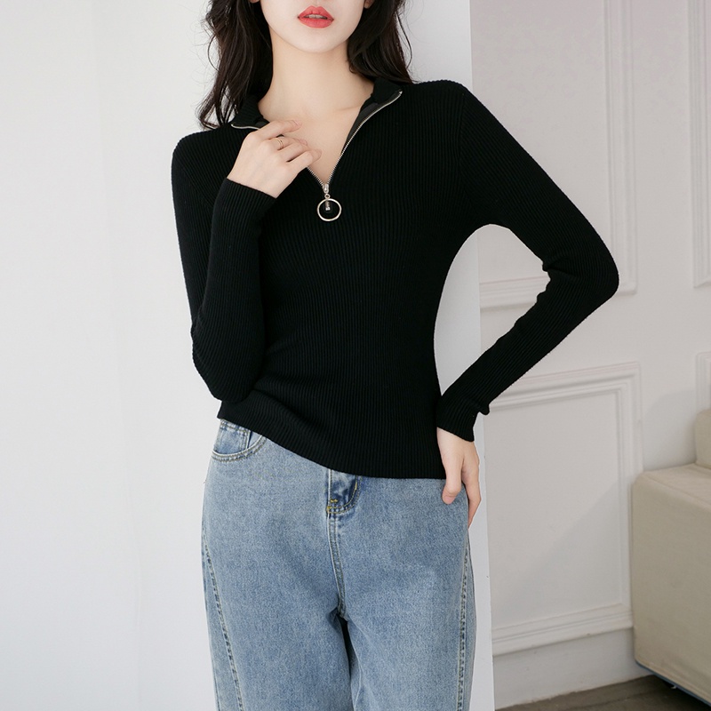 【Elegant】Casual V-Neck Long Sleeve T-shirts 7089