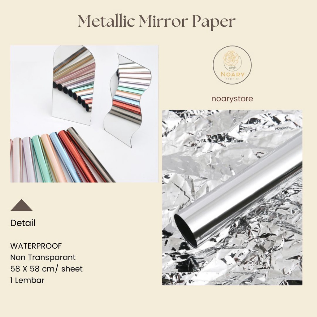 Metalic Mirror Paper Cellophane Wrapping