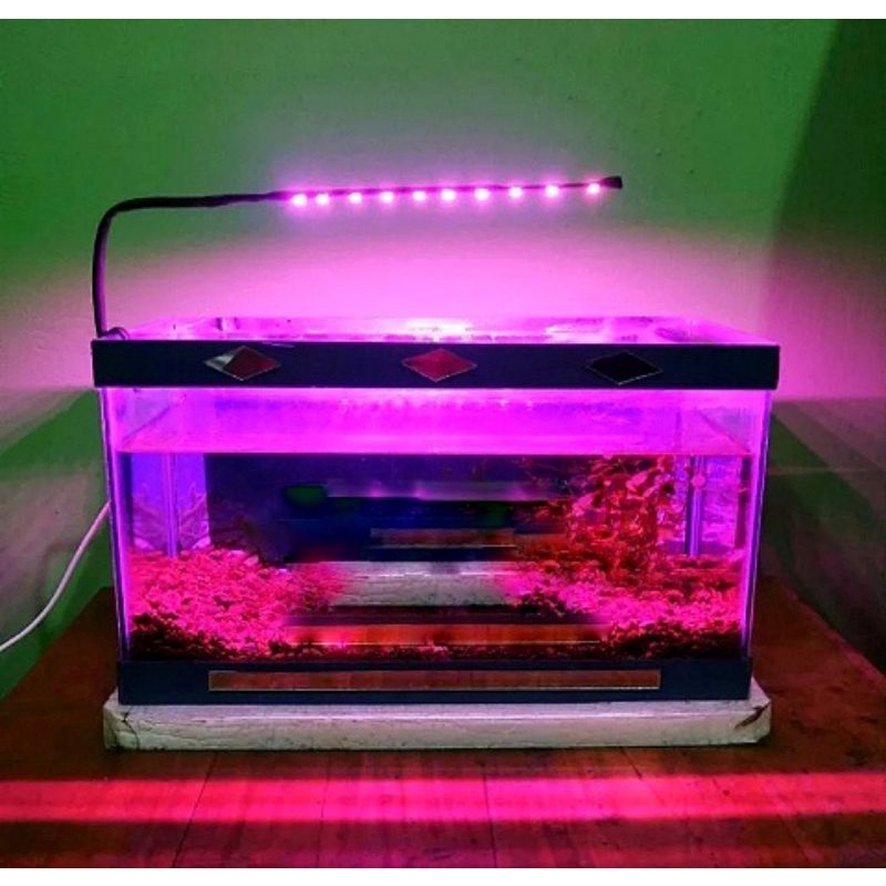 [Termurah] Lampu Aquarium LED Warna Pink + Kabel USB / Lampu Soliter Akuarium Mini Aquascape Cupang