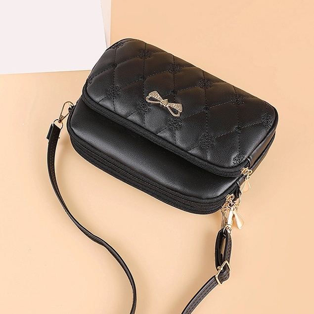 TAS SELEMPANG WANITA KOREA KULIT HITAM JONVA TA687B5 IMPORT SLING BAG KECIL REMAJA KEKINIAN BRANDED FASHION PREMIUM MURAH CEWEK CASUAL SIMPLE BATAM