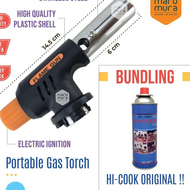 807 - Marumura Portable Gas Torch | Blow Torch | Flame Gun + Hi Cook - TORCH + HI-COOK