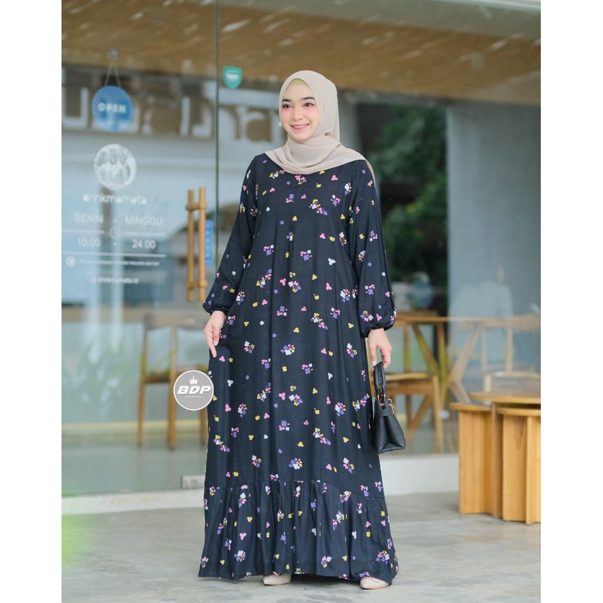 DIANPUTRI DASTER ARAB | GAMIS JEJE | RAYON SUPER GRADE A ORI MODEL RESLETING DEPAN BUSUI & BUMIL LD 110-7