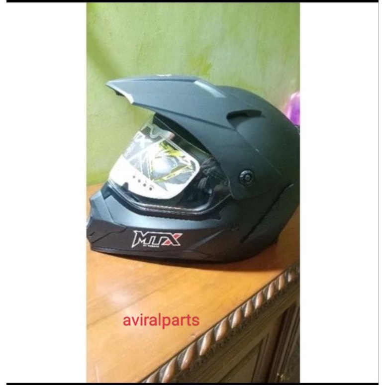 HELM MTX SUPERMOTO YAMAHA ORIGINAL WARNA HITAM DOVE UK.XXL