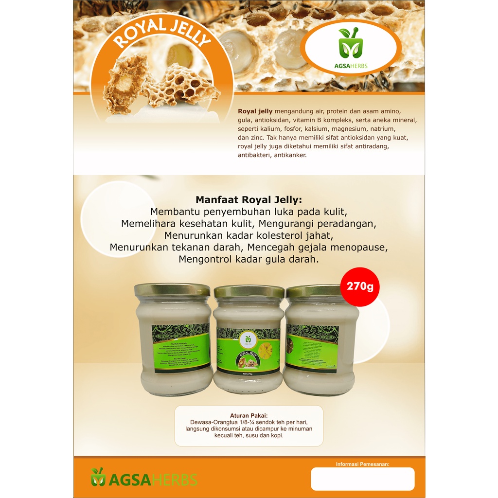 

Royal Jelly Murni#Royal Jelly Agsa Herbs#Mencegah Gejala Menopause