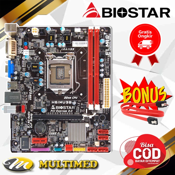 Motherboard Soket 1155 H61 DDR3 Merk Biostar