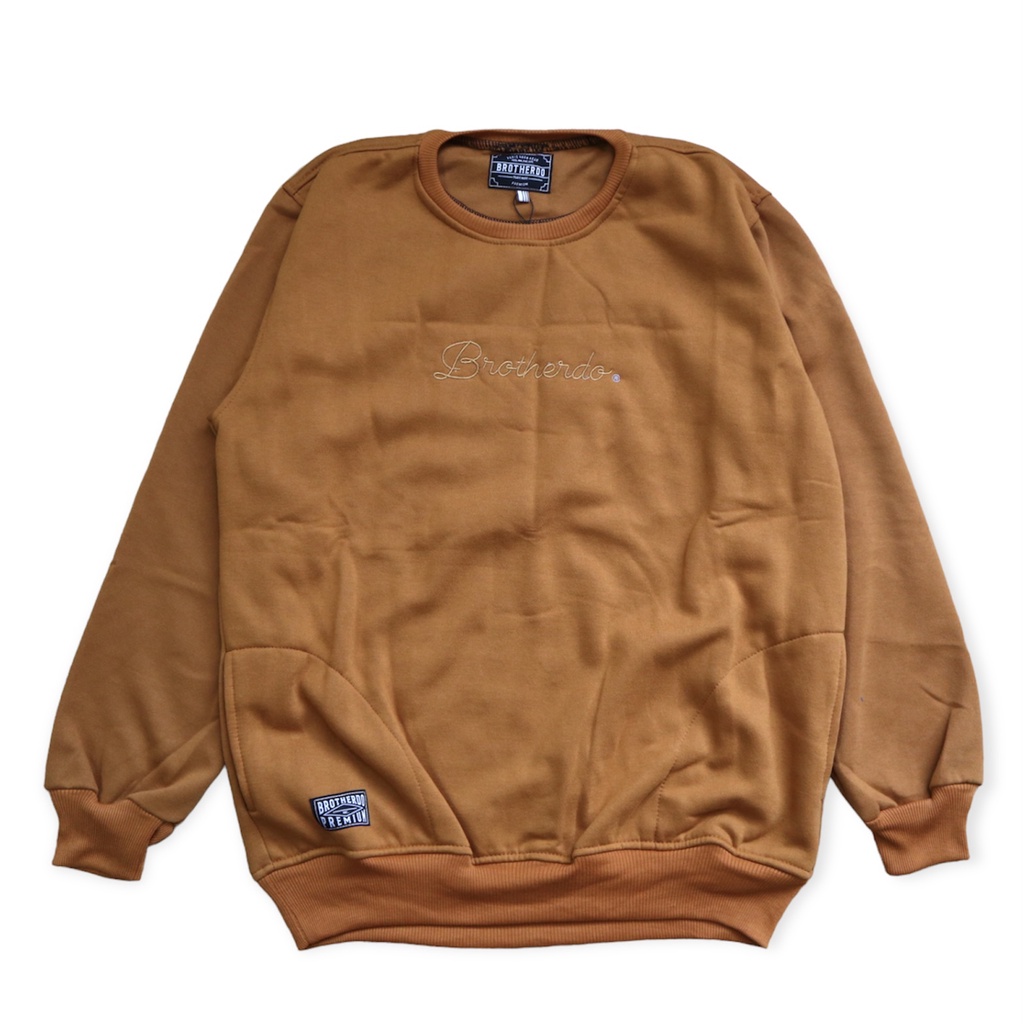 Crowneck sweater katun polos banyak warna brotherdo