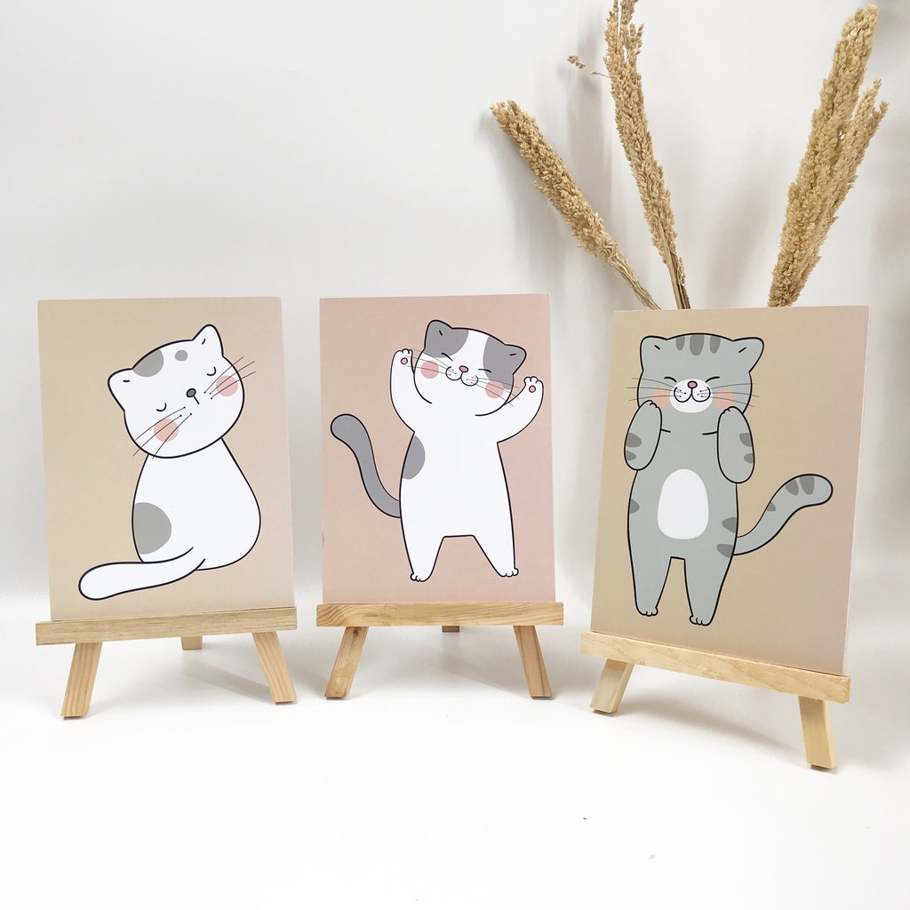 HIASAN DINDING KUCING CAT WALL DECOR 15x20CM KUCING LUCU PAJANGAN KAYU DEKORASI KAMAR RUMAH