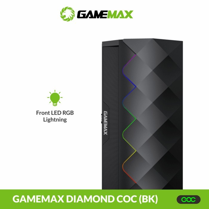 CASING GAMEMAX DIAMOND COC BLACK | PC Case with COC Turbo Fan